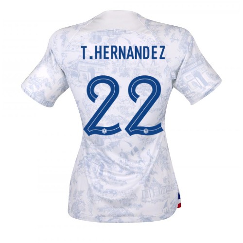 Fotballdrakt Dame Frankrike Theo Hernandez #22 Bortedrakt VM 2022 Kortermet